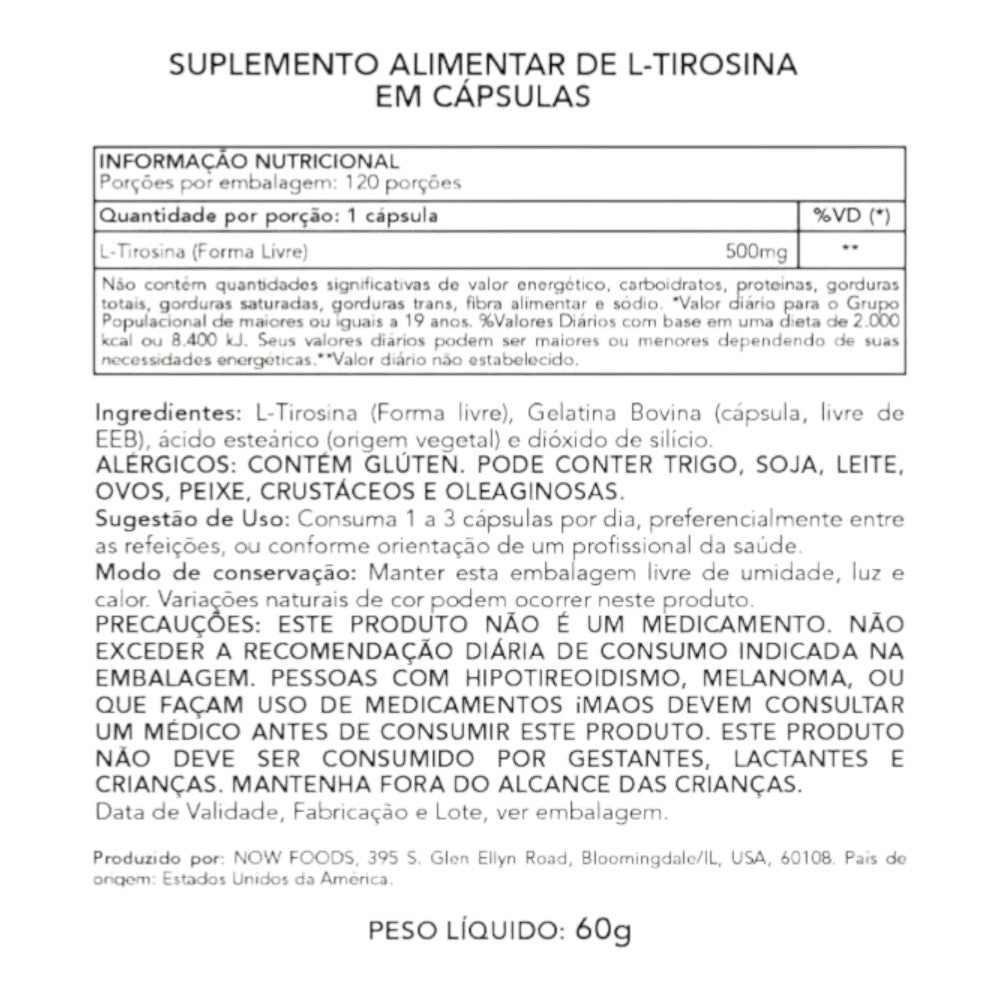 L-tyrosine 500 Mg 120 Caps_1