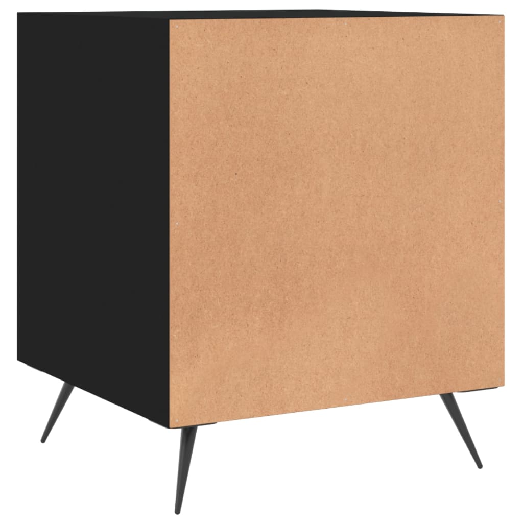 Mesita De Noche Madera De Ingeniería Negro 40x40x50 Cm_4