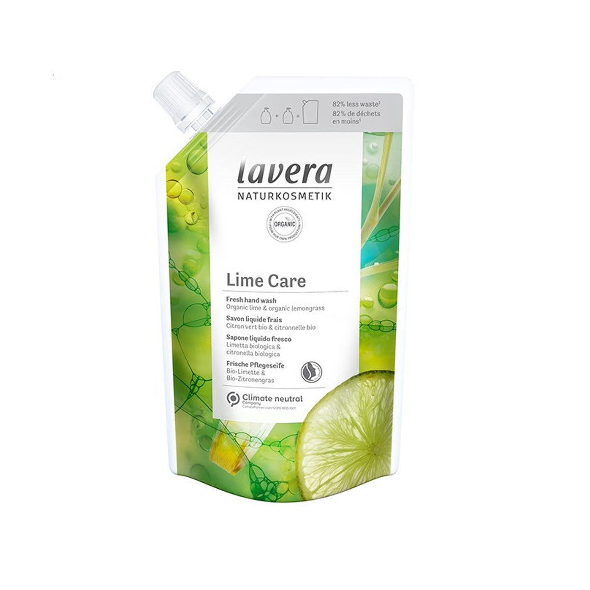 Recarga de sabonete líquido para as mãos LAVERA Fresh Lime 500 ml