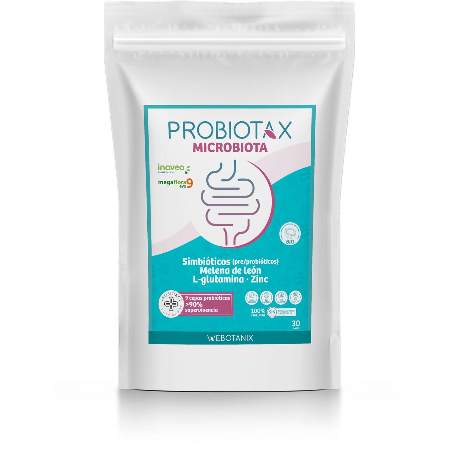 Probiotax Microbiota com probióticos e prebióticos WeBotanix 150 g