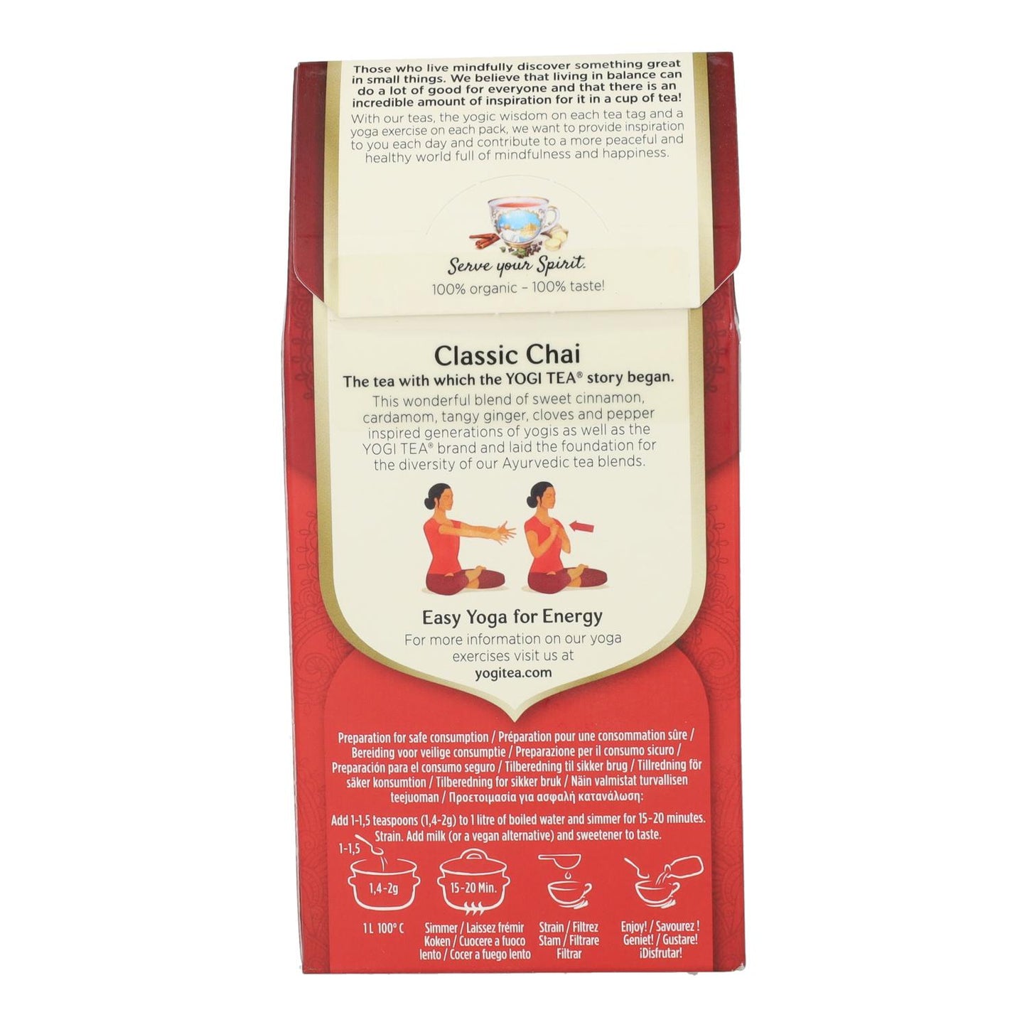 Chá Yogi BIO Classic Chai, 90 g