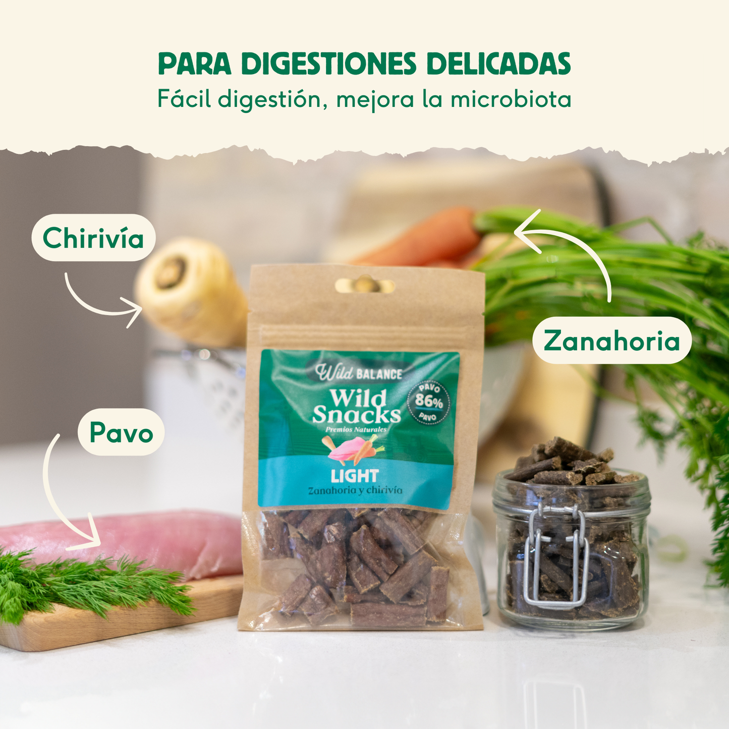 Wild Snacks Light Cenoura e Pastinaca Wild Balance