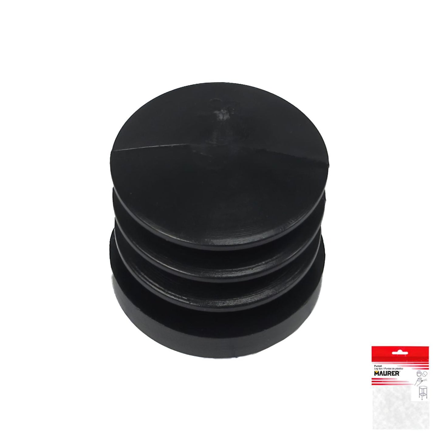 Contera Redonda Interior Negra 26mm. Blister 4 Piezas.