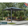 Gazebo Martinique 3600 em alumínio cinzento com cobertura em policarbonato bronze da Palram