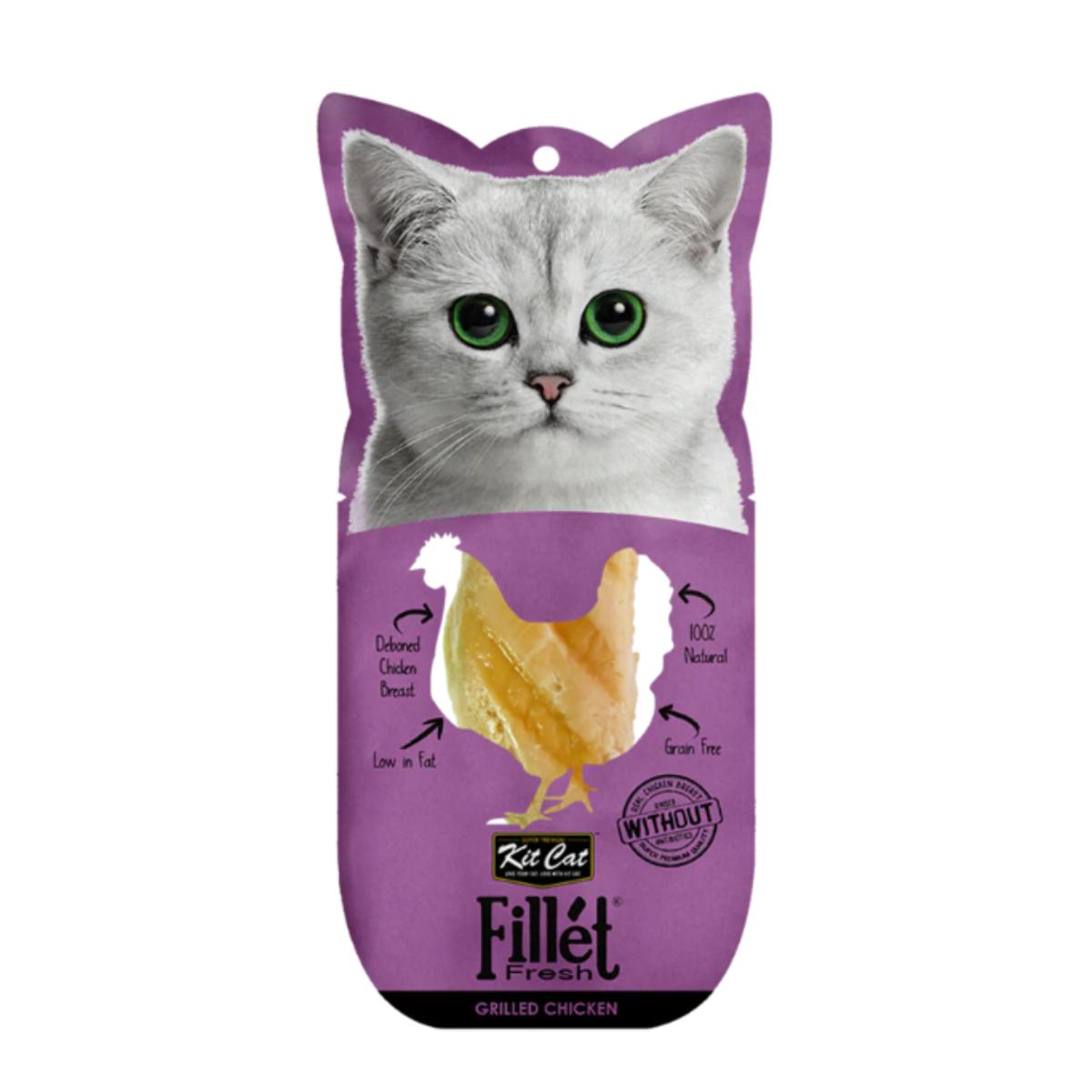 Kit Cat FilletFresh - Frango Grelhado 30g Petisco Natural para Gatos
