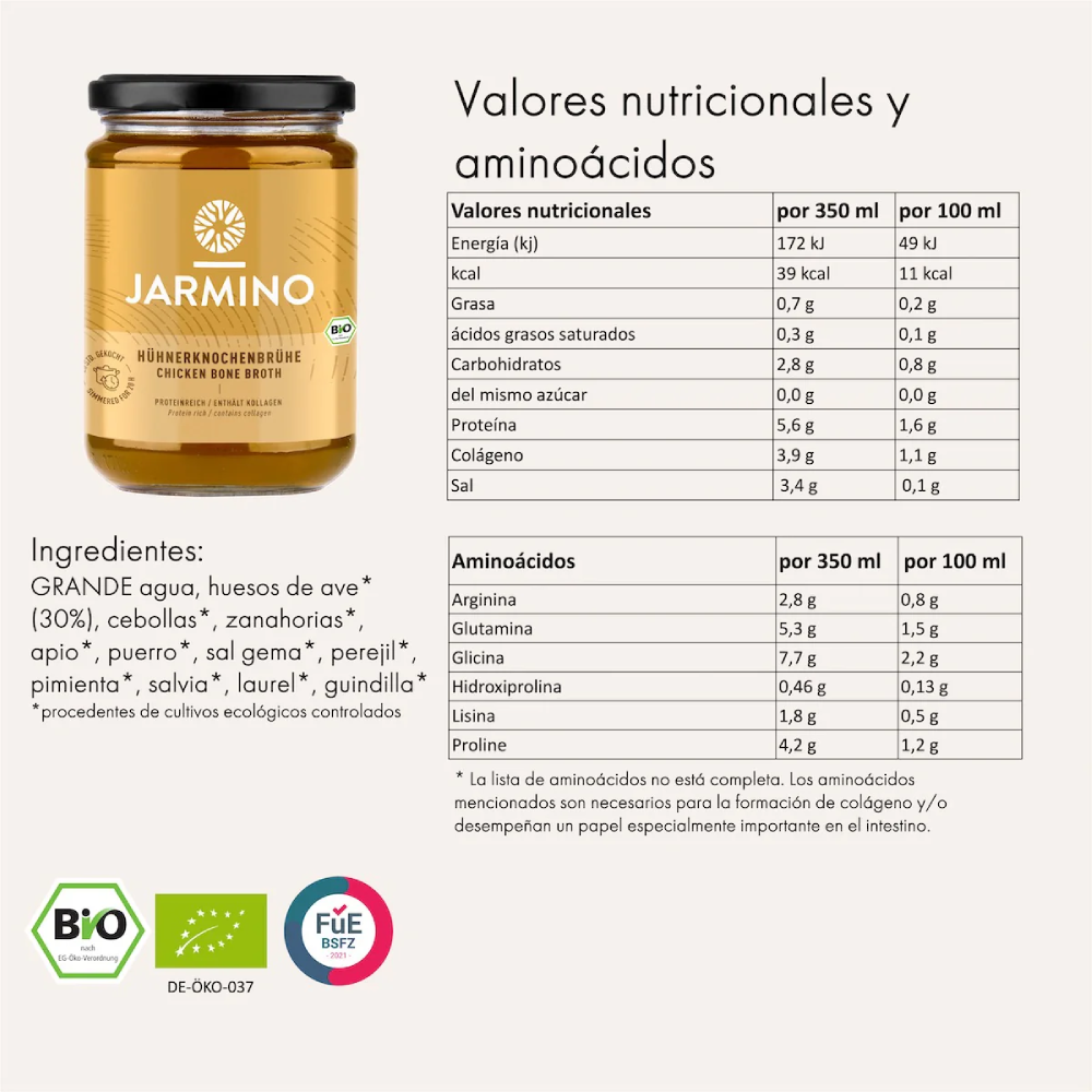 Caldo de Ossos de Frango Biológico Jarmino 350ml