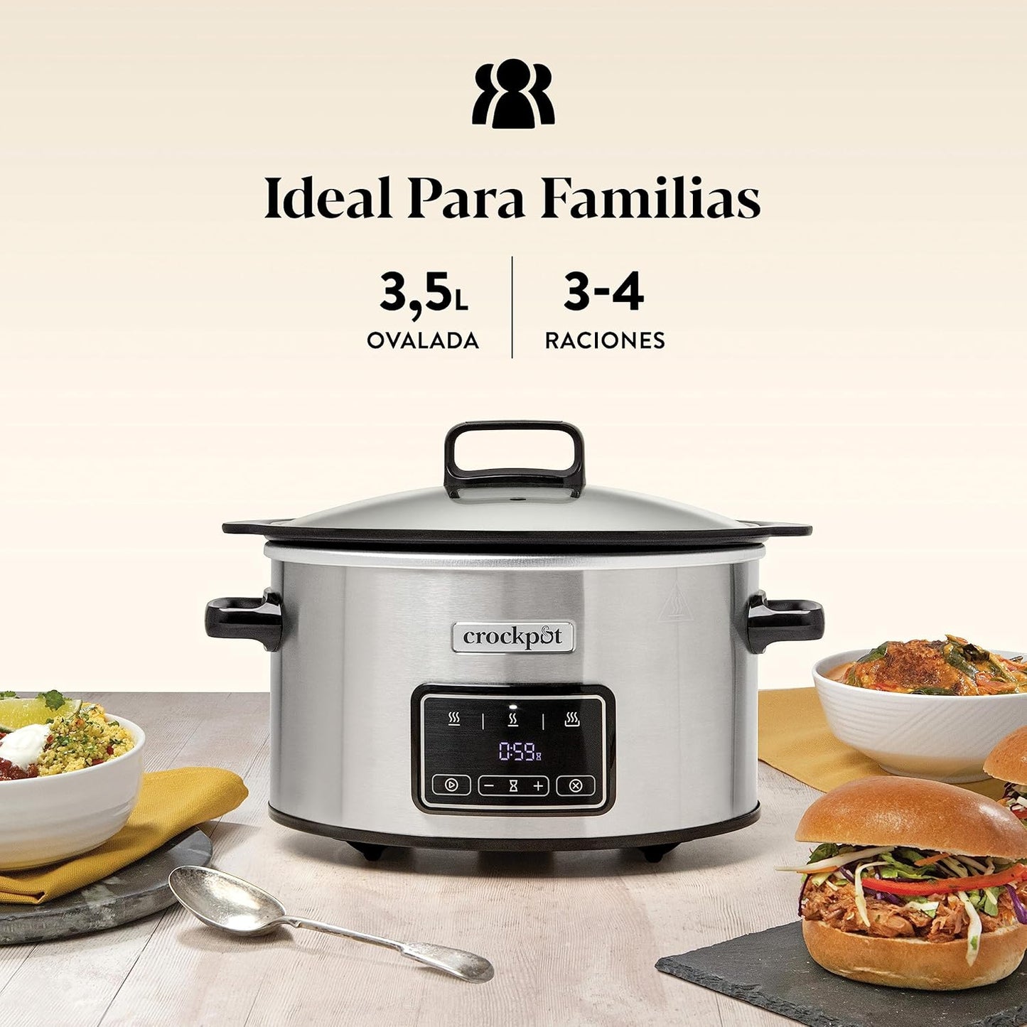 Panela elétrica digital Crockpot Sizzle & Stew 3,5L CSC111X