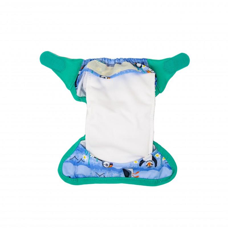 Fralda de pano Biolaminada para recém-nascido Close Parent Blue Puffin