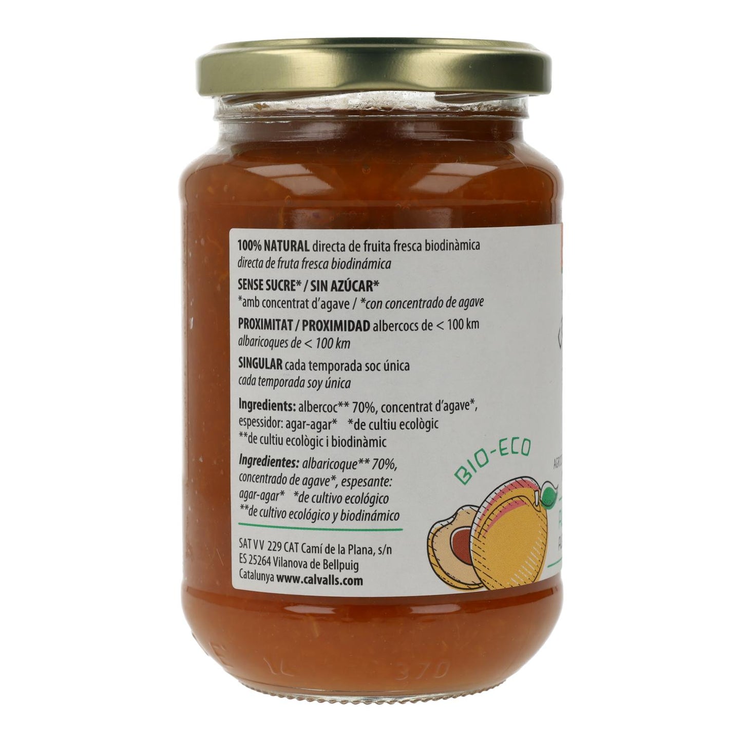 Geleia de Damasco Biológica/Demeter Cal Valls 375g