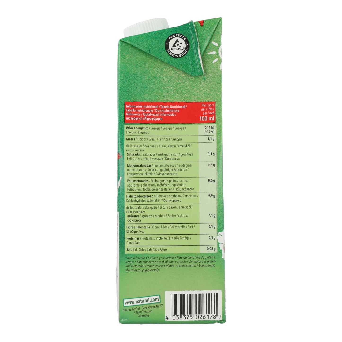 Pack de 12 Bebidas de Arroz Biológicas Natumi 1 L