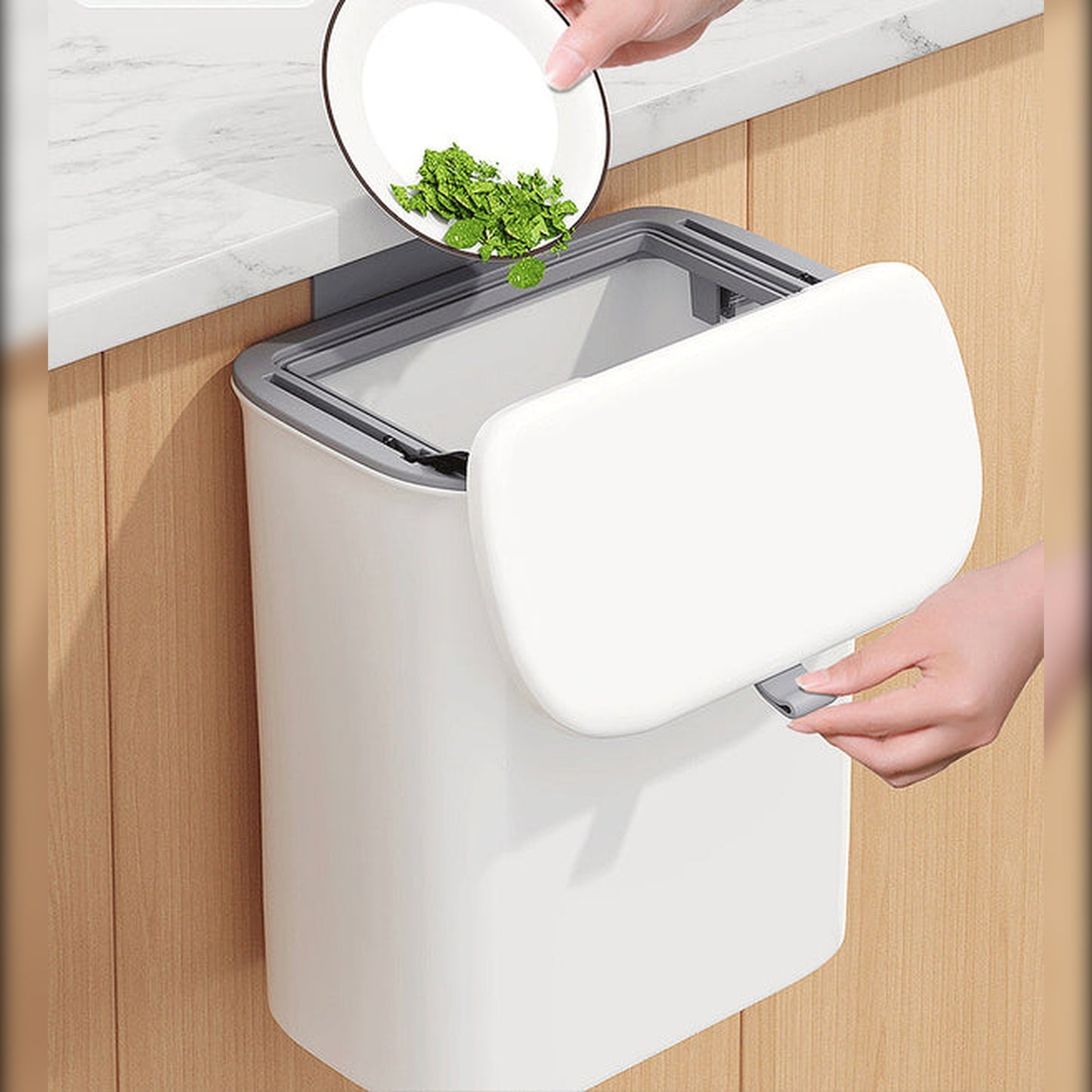 Cubo De Basura Multifuncional Para Puerta O Pared 12l