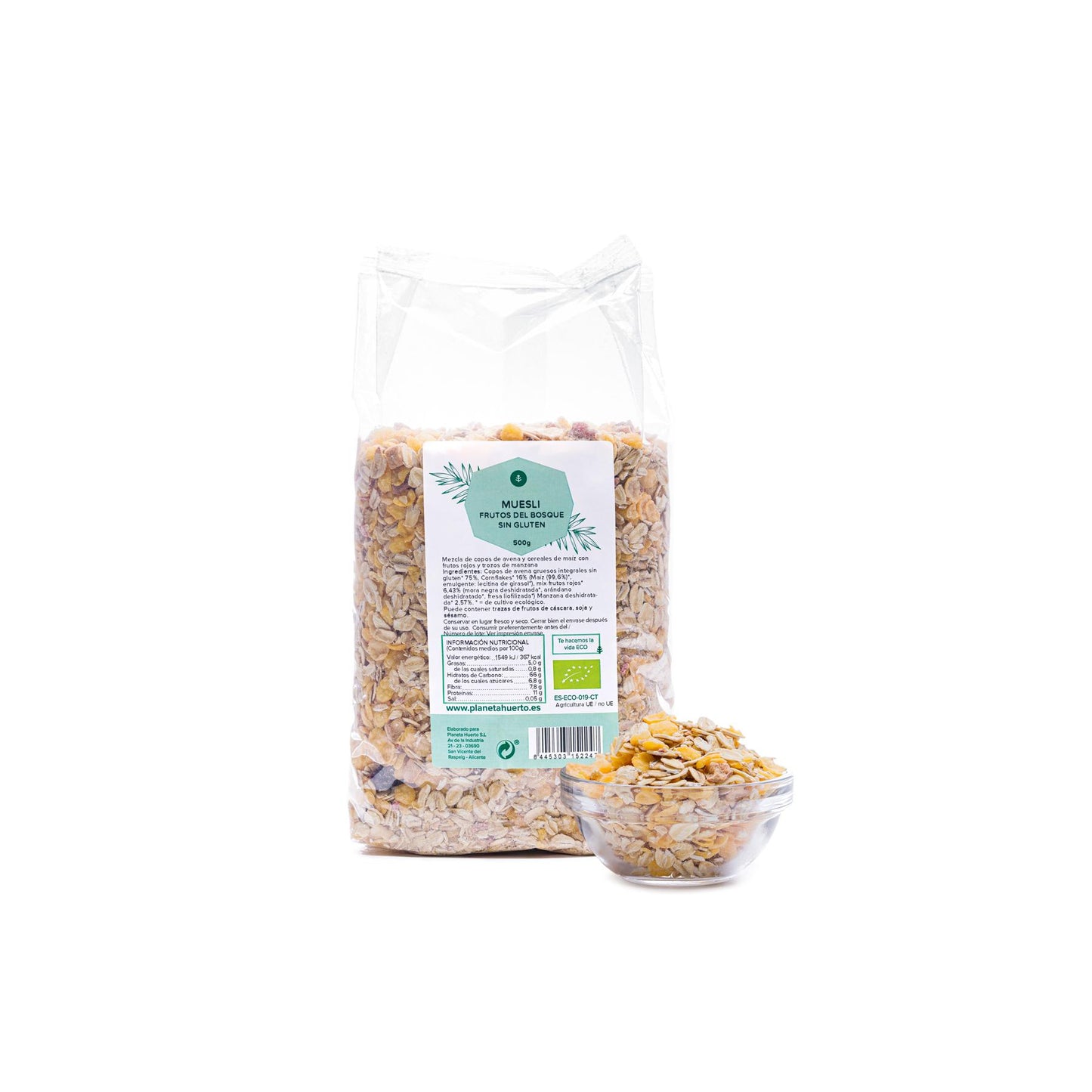Muesli sem glúten de frutos da floresta ECO Planeta Huerto 500 g