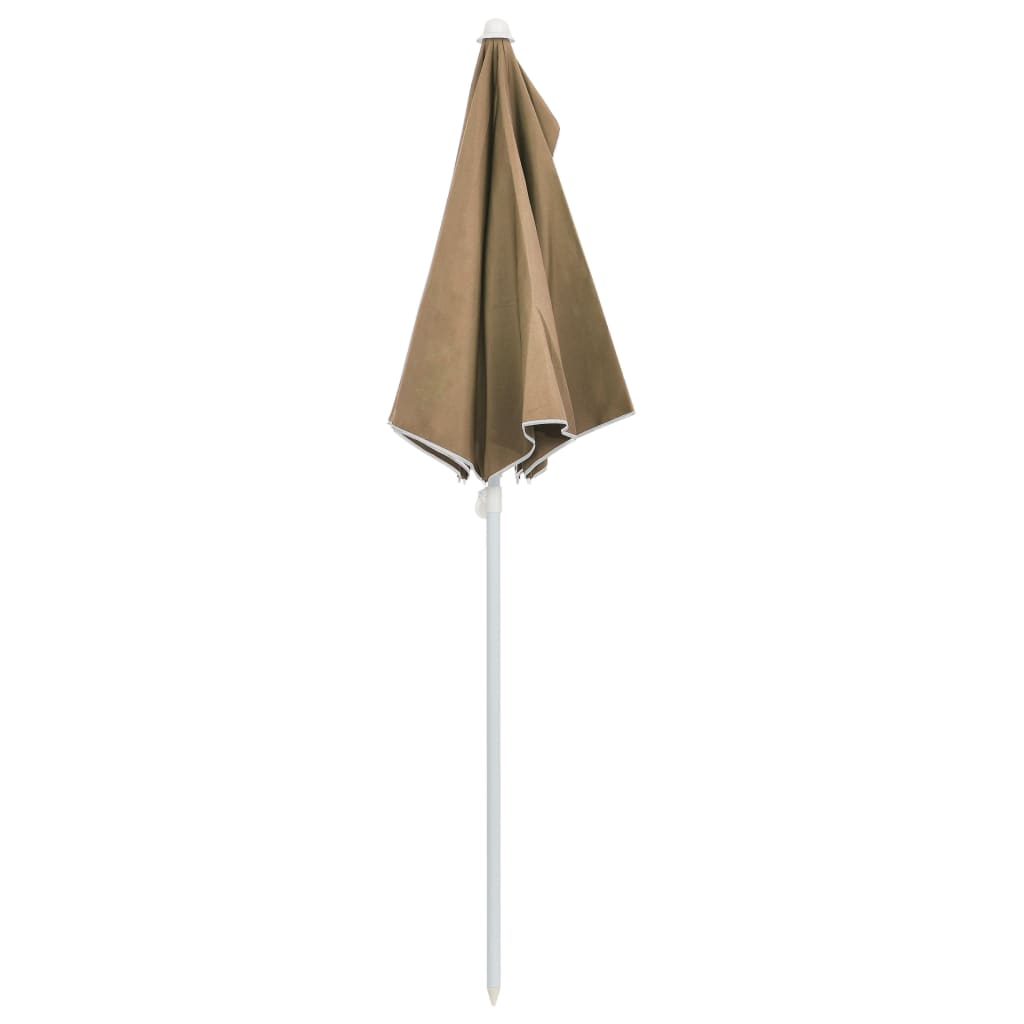 Sombrilla De Jardín Semicircular Con Palo Taupe 180x90 Cm_4