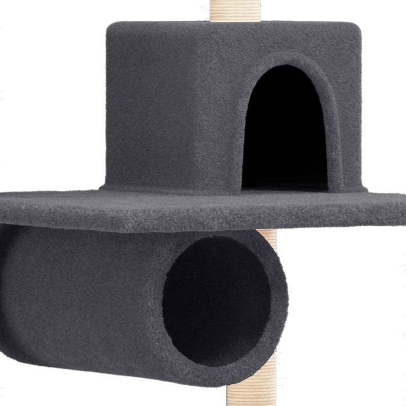 Vidaxl Rascador Para Gatos Con Postes De Sisal Gris Oscuro 168 Cm_5