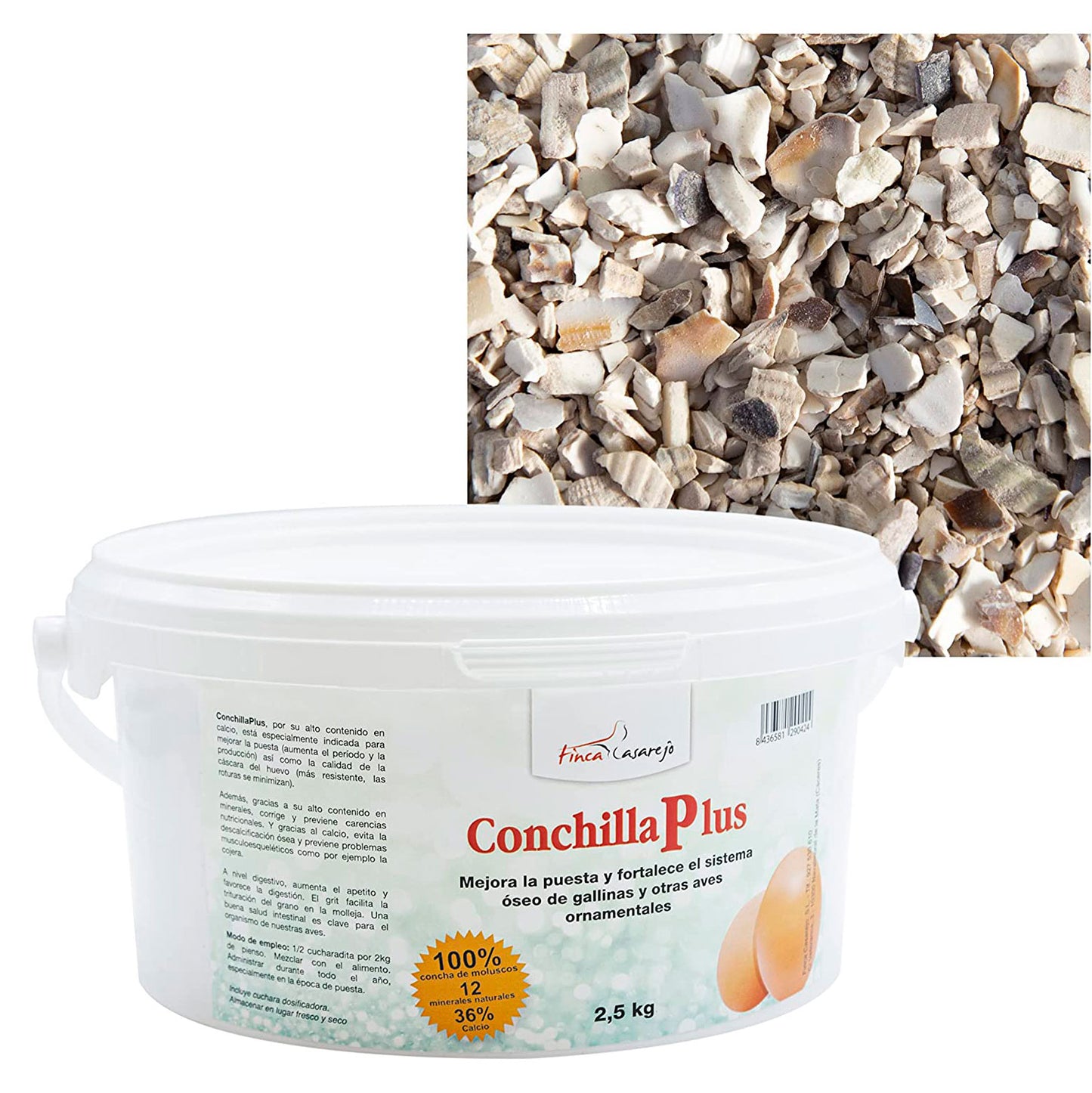 Conchilla Plus 2,5 Kg - Conchilla De Ostra Para Gallinas - Mejora Calidad Del Huevo - Previene Carencias Nutricionales_0