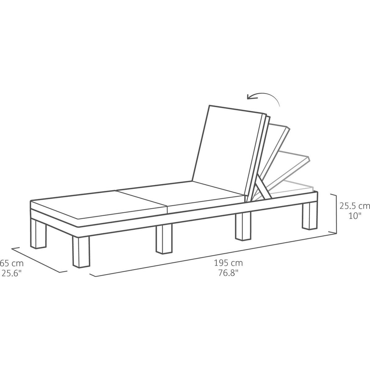 DAYTONA DELUXE LOUNGER 195 x 65 x 25 cm - Várias cores