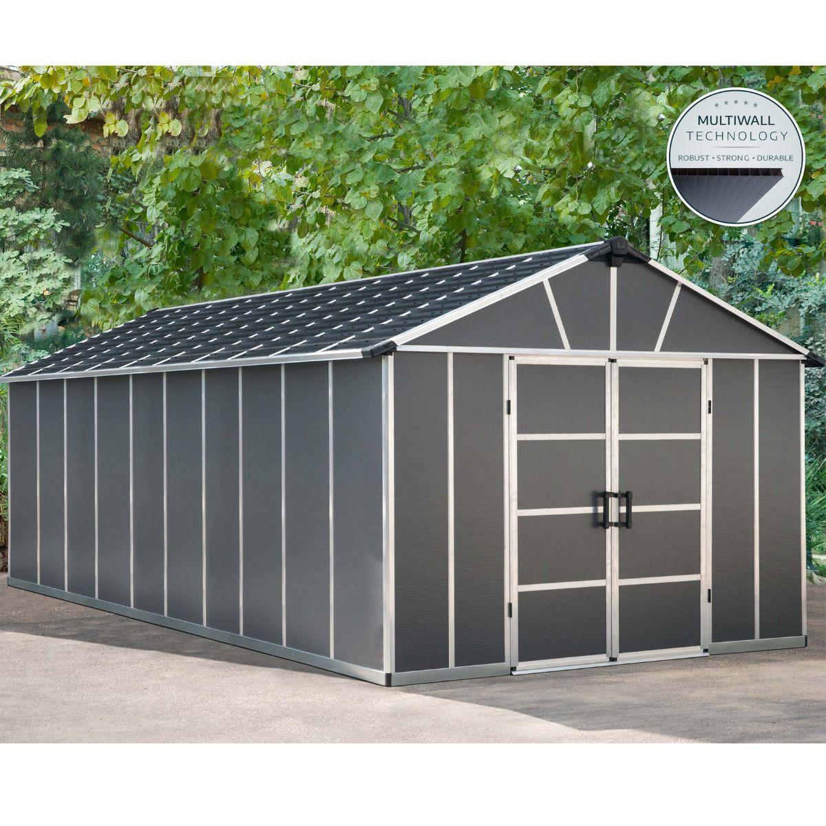 Telheiro de jardim Yukon 643x332x252 cm com piso