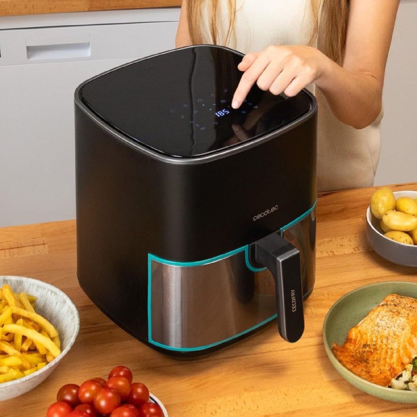 Freidora De Aire Sin Aceite De 5,5 L Cecofry Fantastik Inox 5500 Air Fryer 1700 W, 9 Menús, Acabados En Acero Inoxidable, Tecnología Perfectcook, 80_4