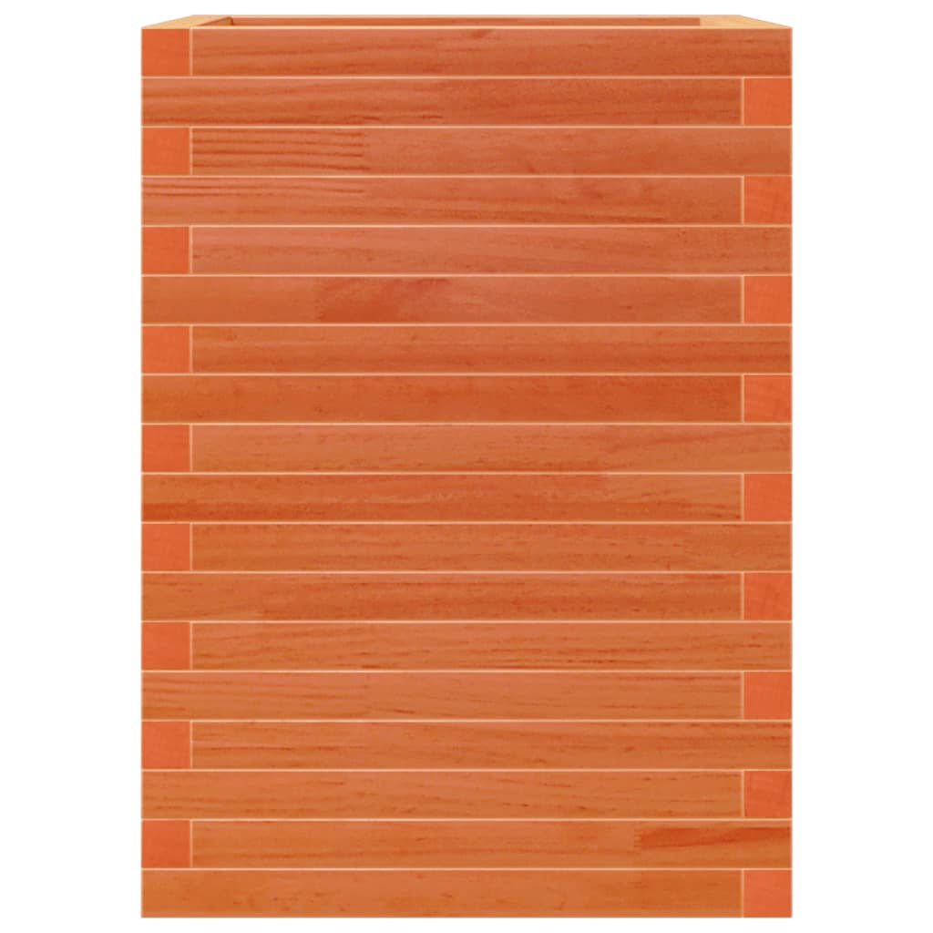 Jardinera Madera Maciza De Pino Marrón Cera 50x50x68,5 Cm_5