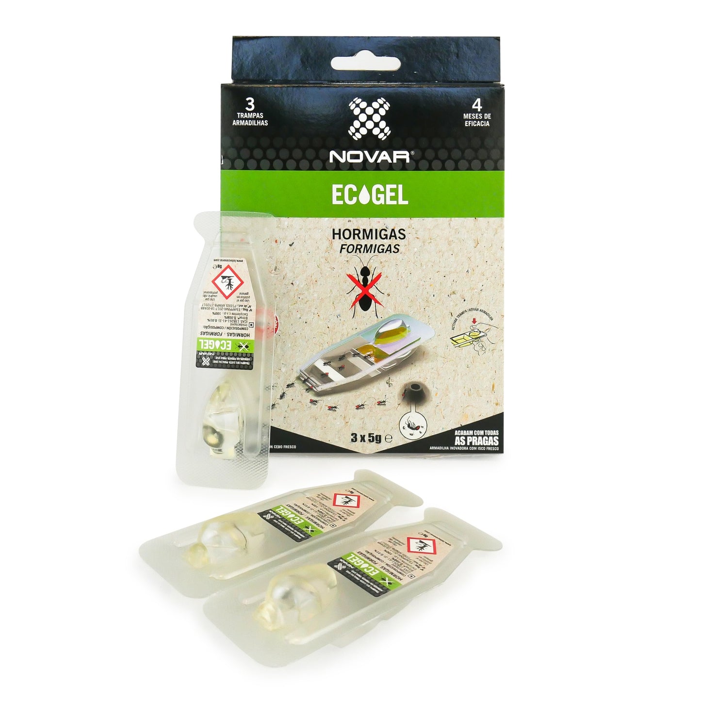 Armadilha para formigas Novar Ecogel 3 x 5 g