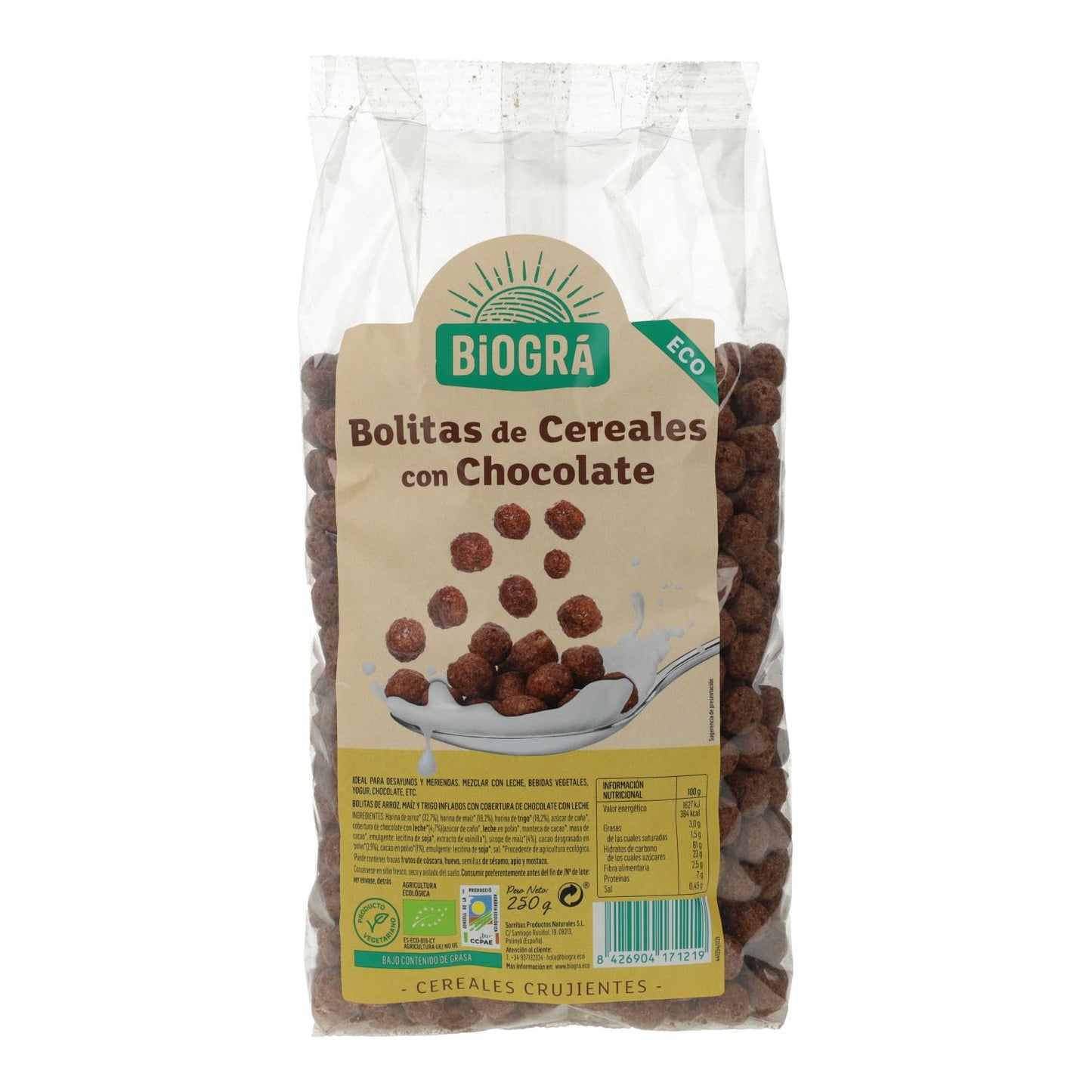Bolas de Milho com Chocolate Biogrà 250 g