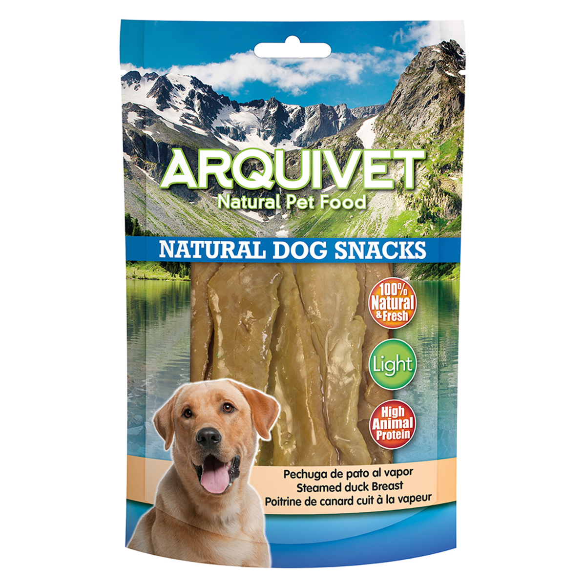 Snack natural para perros Pechuga de Pato al vapor 100 gr