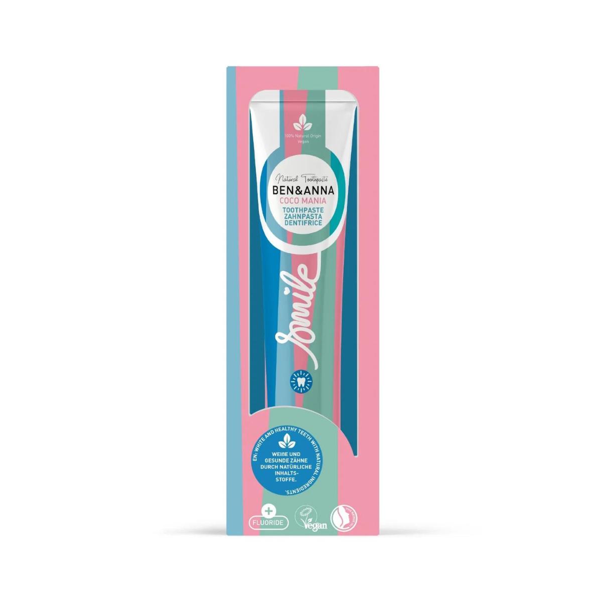 Ben & Anna Coco Mania Pasta de Dentes com Flúor tubo de 75 ml