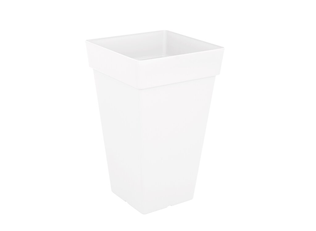 Artevasi Macetero Plástico Capri Cuadrado Alto Blanco 50cm_0