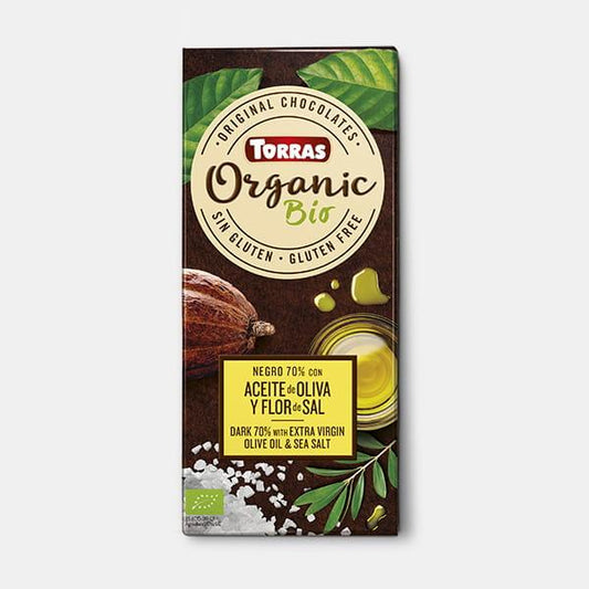 Chocolate Negro 70% com Azeite e Flor de Sal Biológica Torras 100 gr