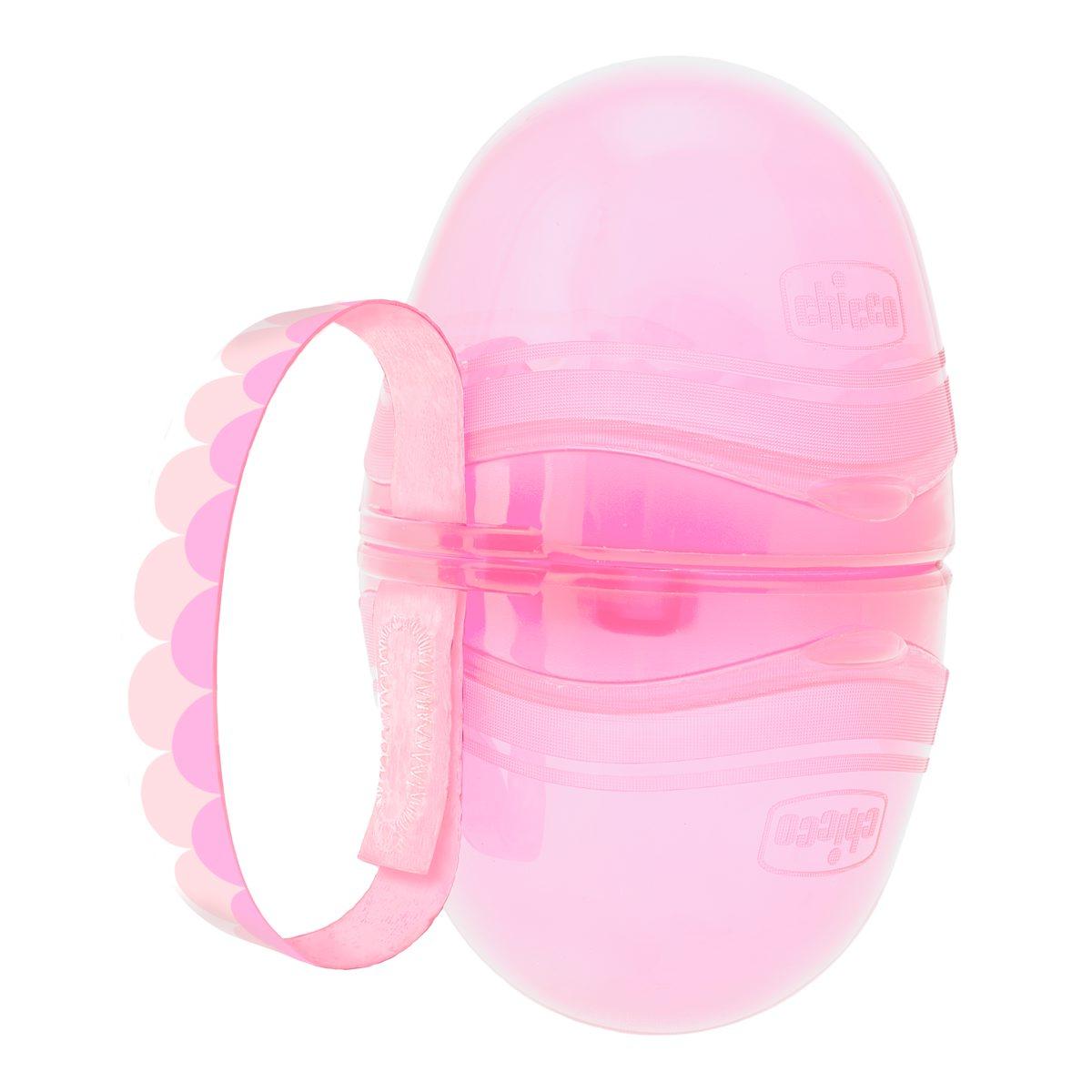 Portachupetes doble Chicco rosa