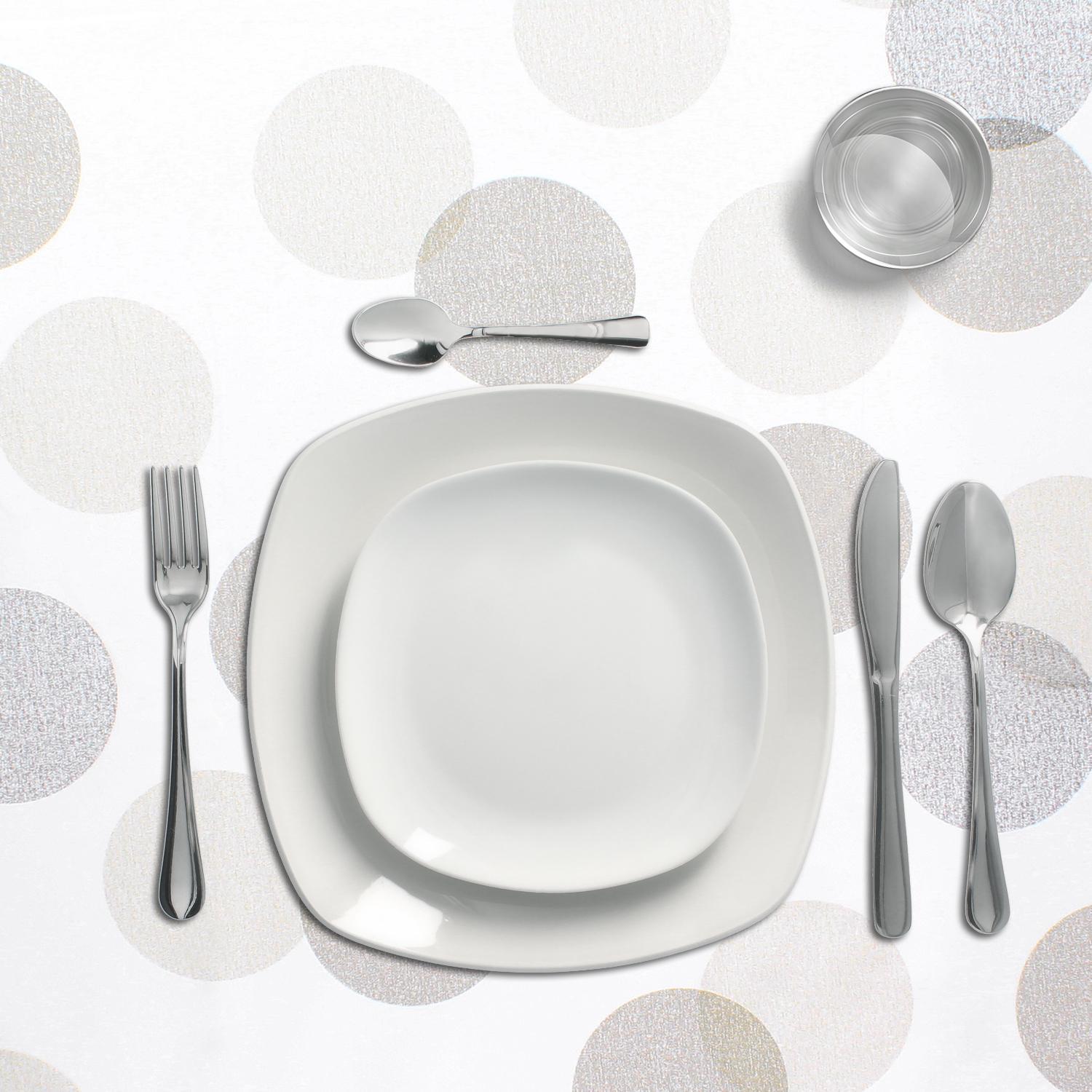 Mantel Hule Redondo Circulos Beige Impermeable Antimanchas Pvc Ø 140 Cm. Uso Interior Y Exterior