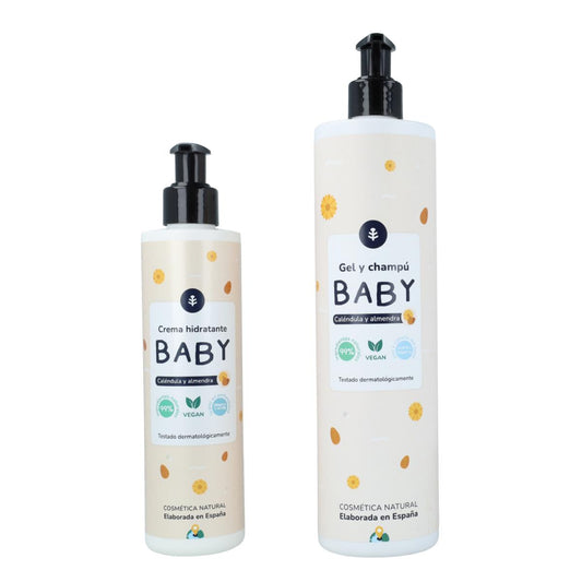 Pack Infantil Calêndula e Amêndoa: gel e champô + creme hidratante Planeta Huerto