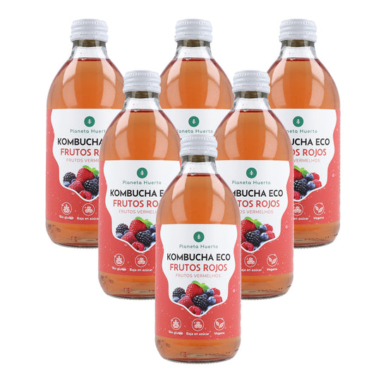 Embalagem de 6 Kombucha ECO Frutos Vermelhos Planeta Huerto 330 ml