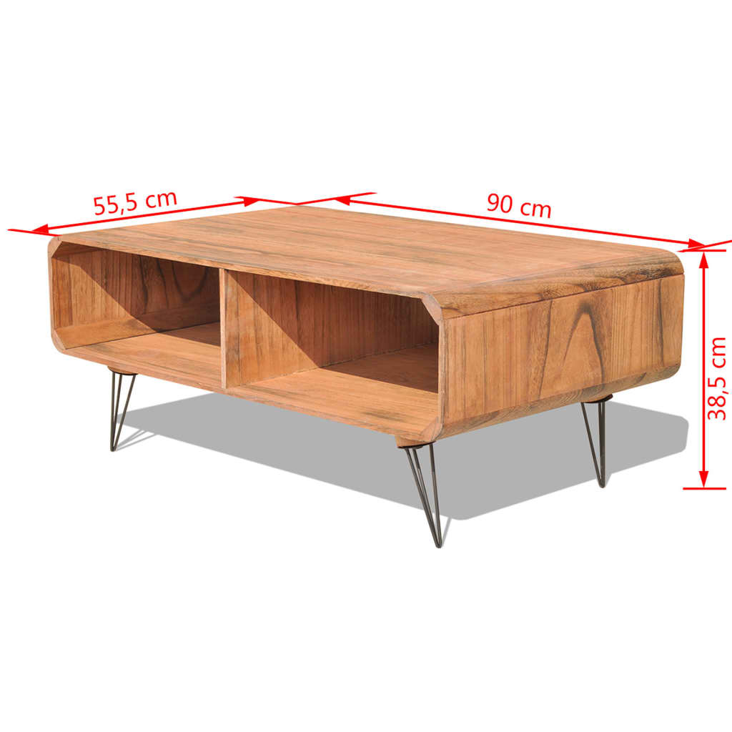 Mesa De Centro Madera Maciza Paulownia Marrón 90x55,5x38,5 Cm_4