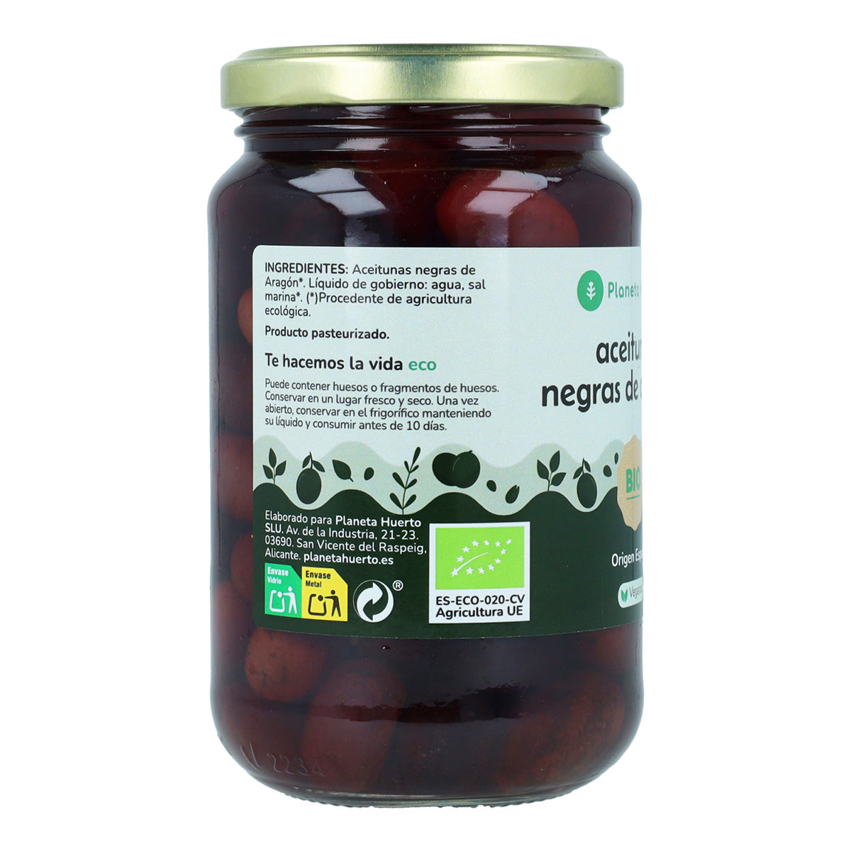 Azeitonas pretas de Aragão Eco Planeta Huerto 390 g