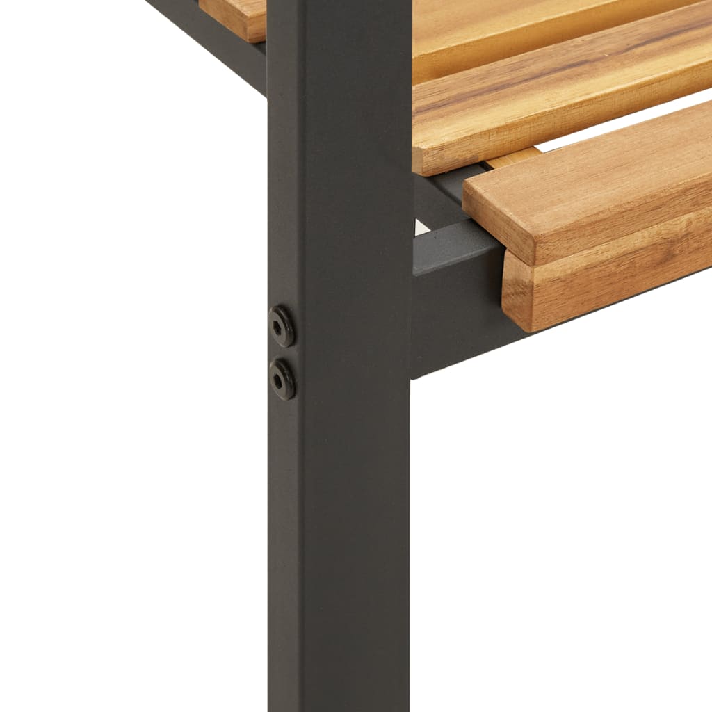 Juego De Comedor De Jardín 9 Pzas Madera Maciza Acacia Y Metal / Vetonek_5