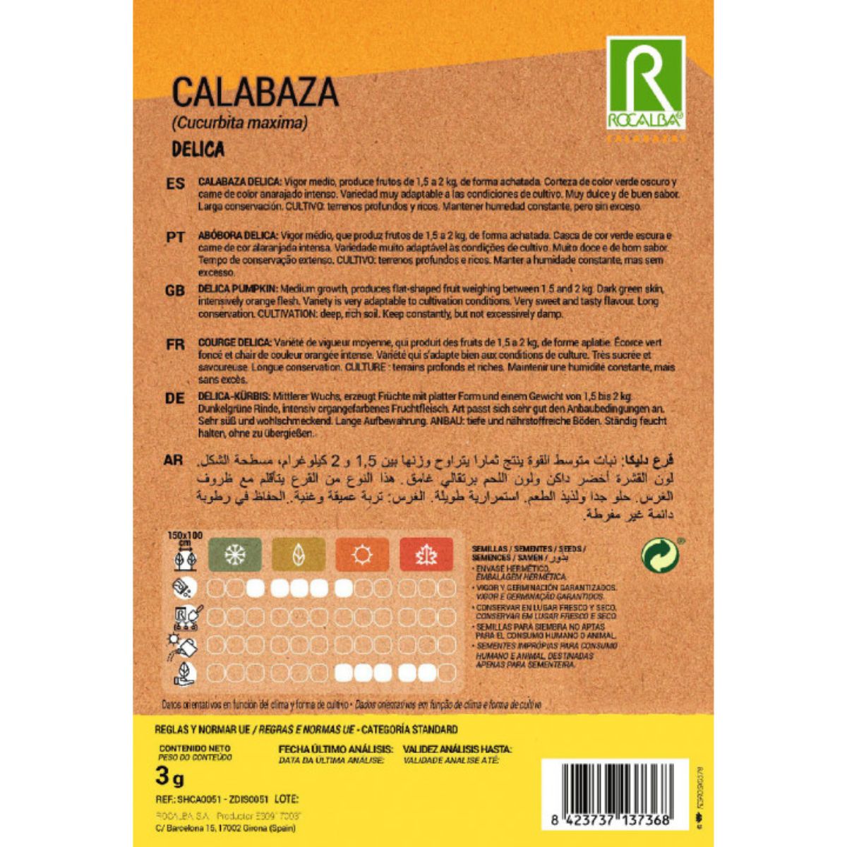 Sementes de abóbora Delica