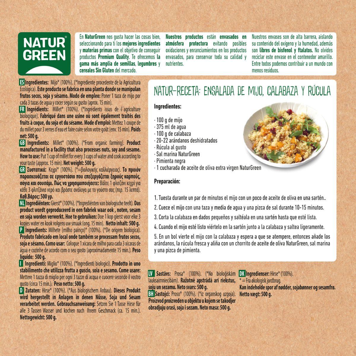 Painço Biológico Naturgreen, 500 g