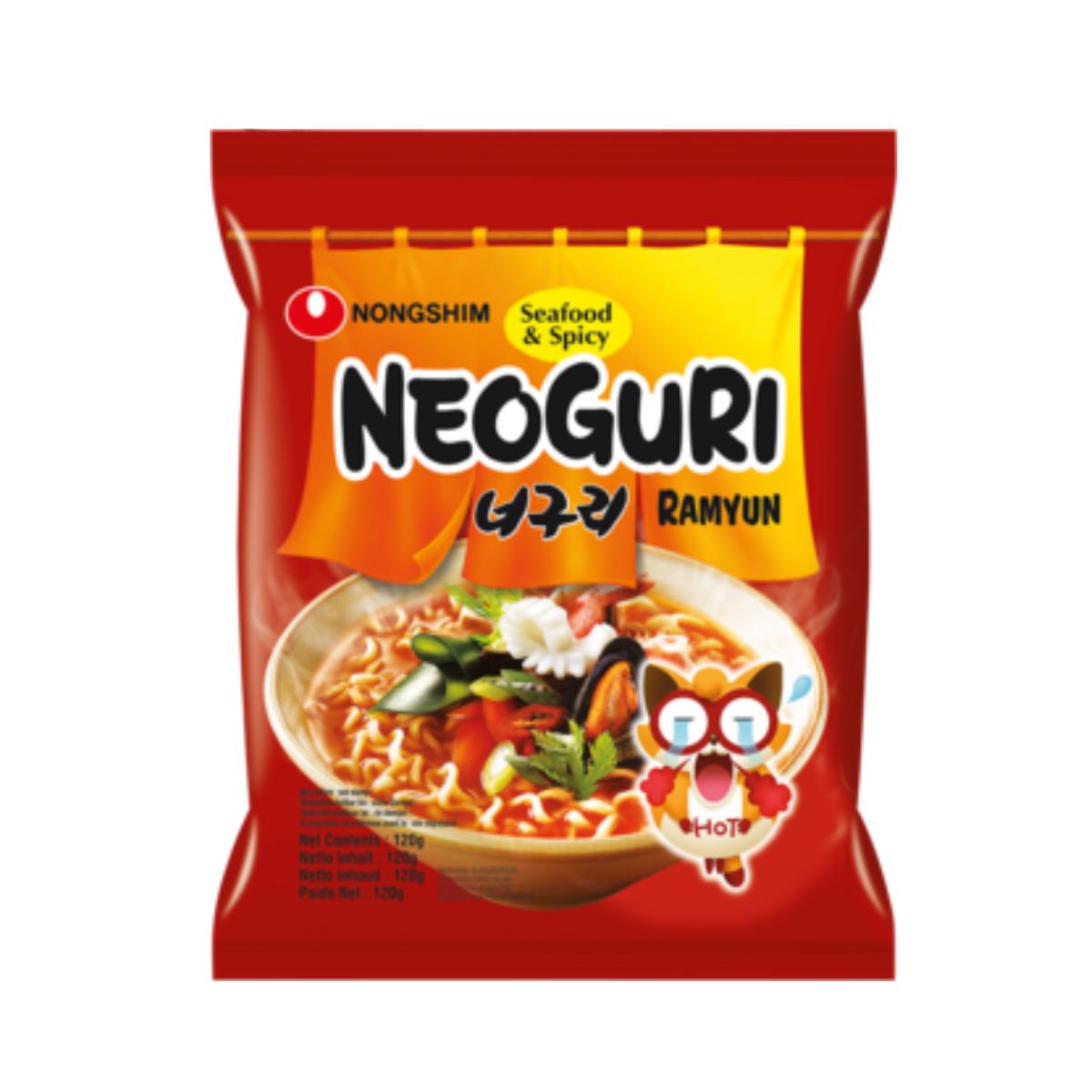 Noodles instantâneos, marisco, Nong Shim picante 120 g