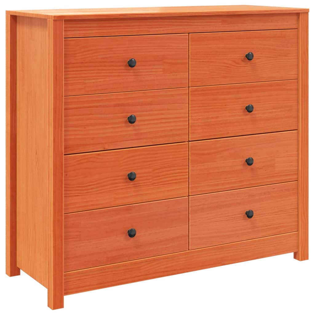 Armario Auxiliar Madera Maciza De Pino Marrón Cera 100x40x90 Cm / Vetonek_5