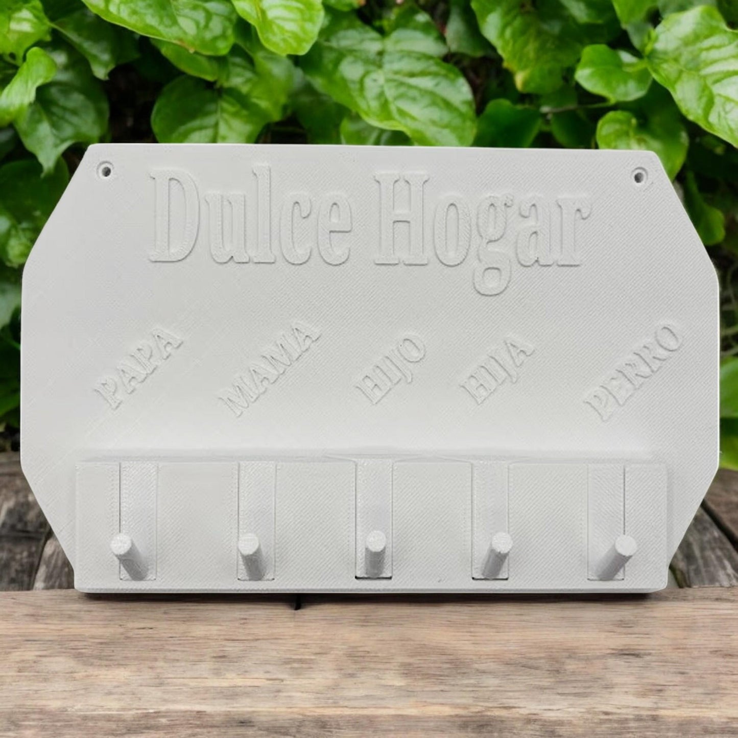 Colgador De Llaves Dulce Hogar Integrantes De La Familia Blanco._1