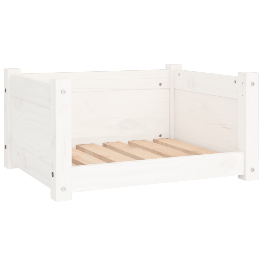 Cama Para Perros Madera Maciza De Pino Blanco 55,5x45,5x28 Cm / Vetonek_5