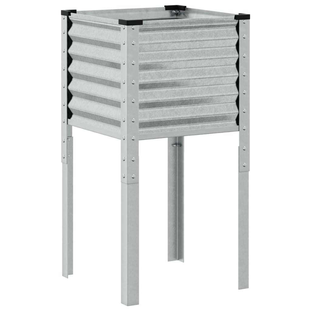 Jardinera De Jardín 45x45x88 Cm De Acero Galvanizado_5