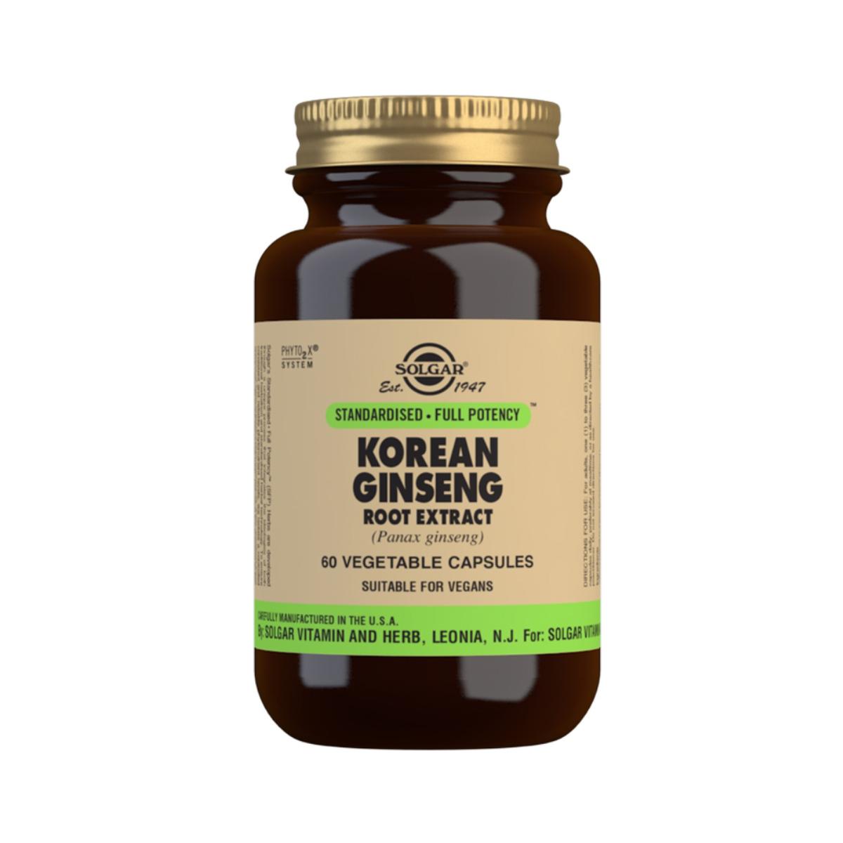 Ginseng Coreano, 60 cápsulas vegetais