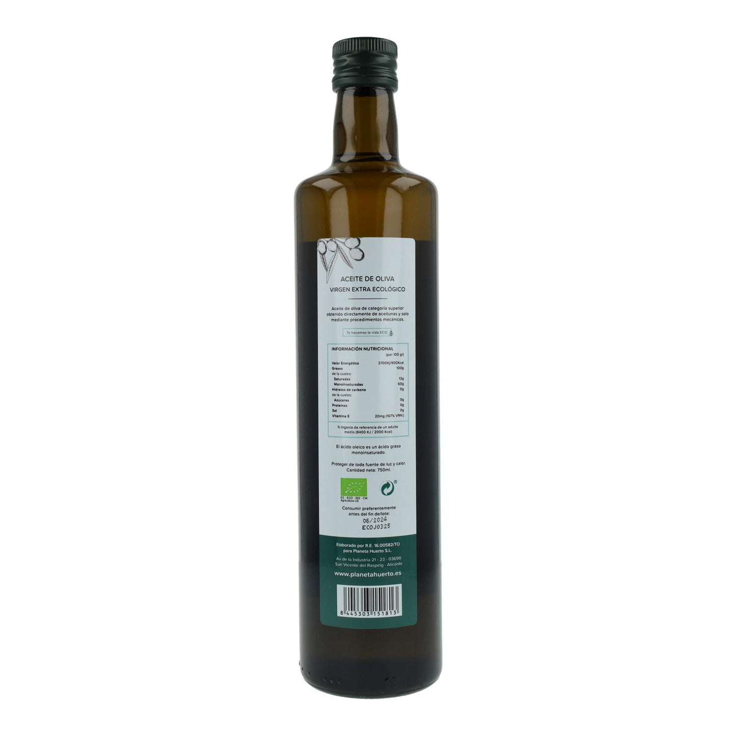 Azeite Virgem Extra Biológico Planeta Huerto 750 ml
