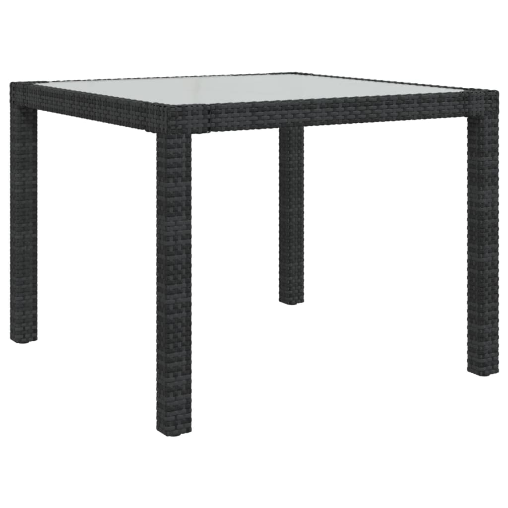 Juego De Comedor Exterior 3 Pzas Con Cojines Ratán Negro / Vetonek_5