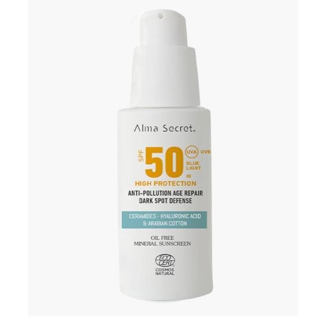 Protetor Solar Facial FPS 50 Com Ceramidas Alma Secret 50 ml