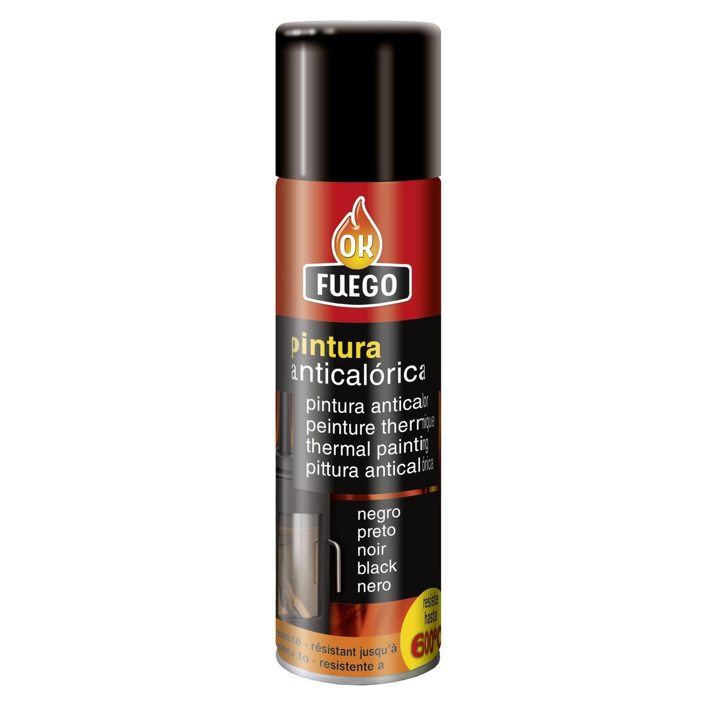 Tinta preta resistente ao calor Okfuego 400 ml