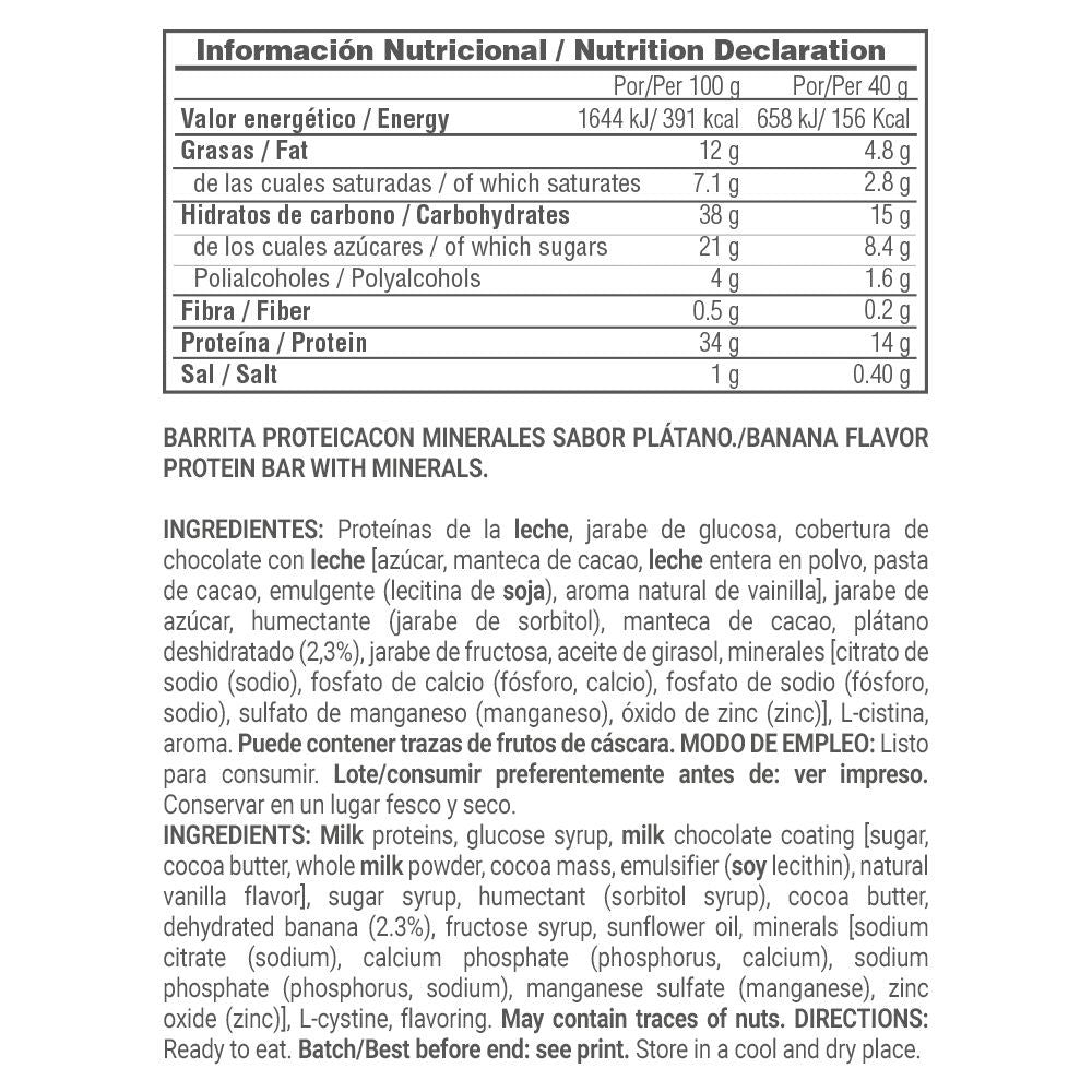 Protein Bar (barrita De Proteína) - 40g - Platano - Snack Proteíco - Masmusculo_5