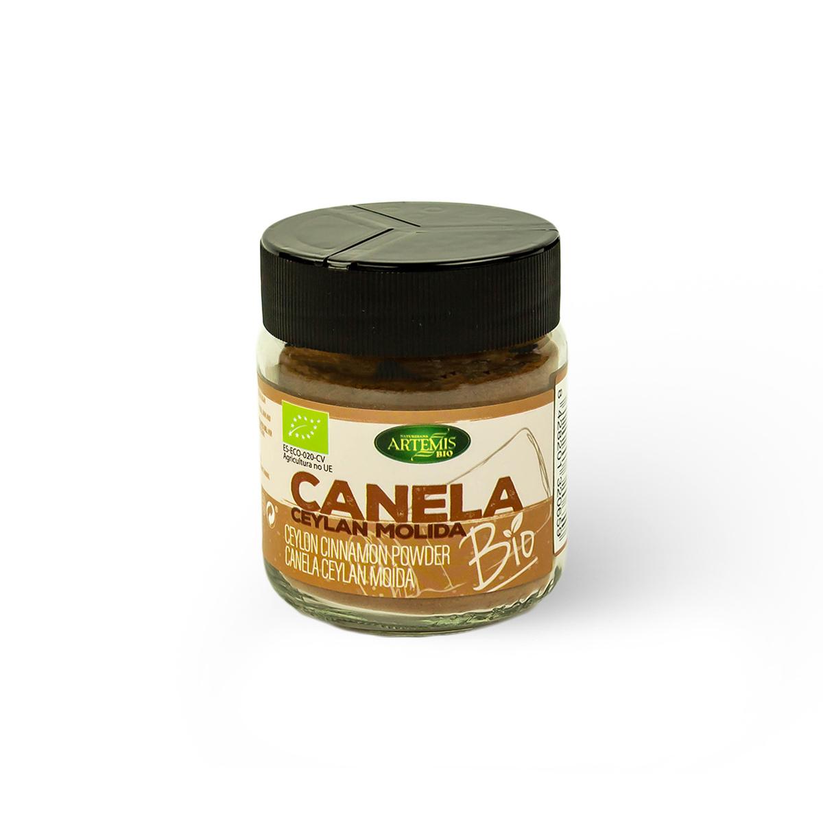 Canela do Ceilão Biológica Moída Artemis 70g num frasco grande